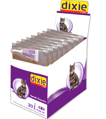 Dixie Cat Fipronil 0,50 ml All Size 30 pz Per Blister