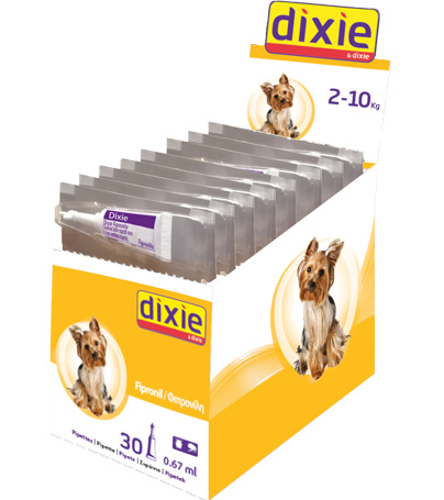 Dixie Dog Fipronil 0,67 ml 2 - 10 kg 30 pz Per Blister