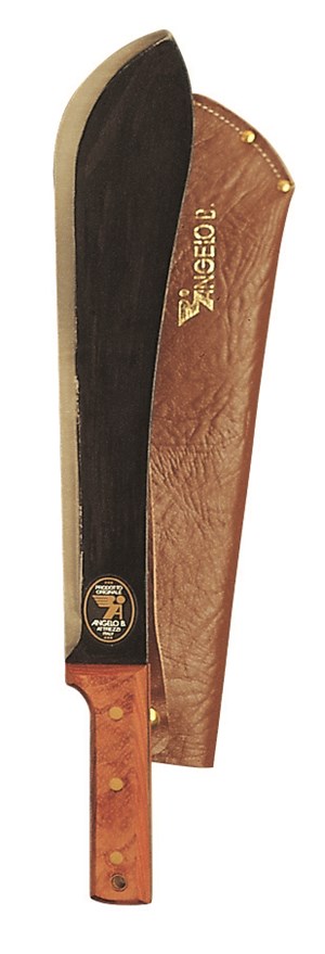 Machete 35 cm con manico in legno con fodero in cuoio - Angelo Bergamasco